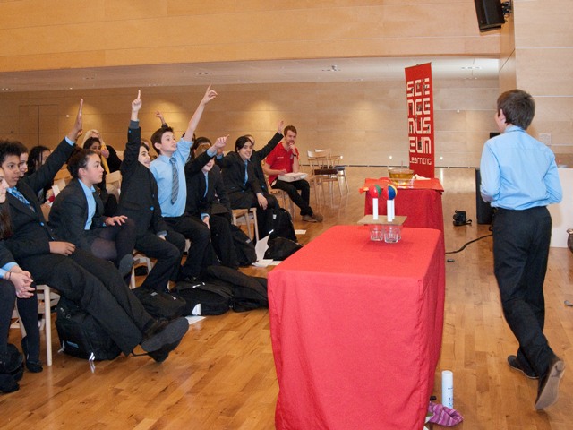 Students presenting to their classmates