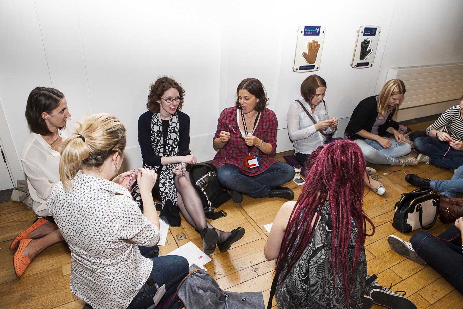 Lates visitors crocheting chromosomes at August Lates. Image credit: Science Museum