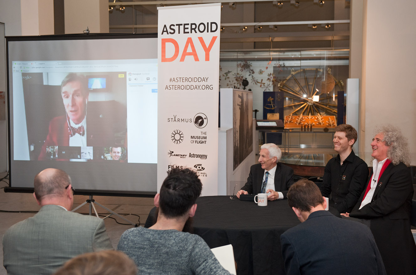 Press conference attendees in London and San Francisco listen to ‘Science Guy’ Bill Nye, live from New York.