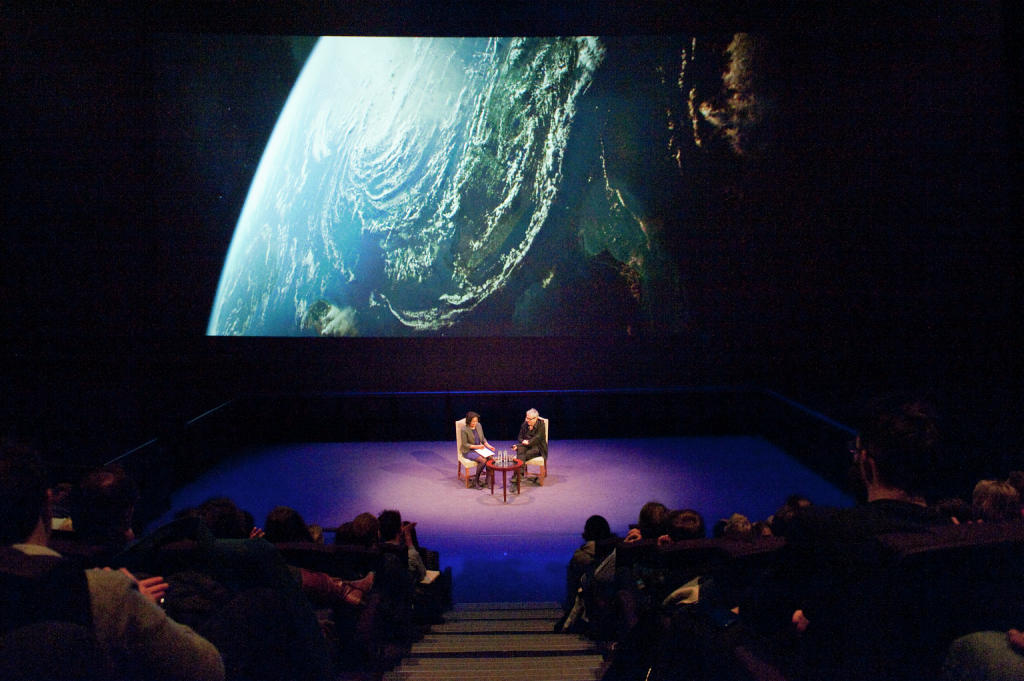 Oscar-winning director Alfonso Cuarón discusses his space thriller Gravity with the journalist and broadcaster Samira Ahmed. Credit: Science Museum.
