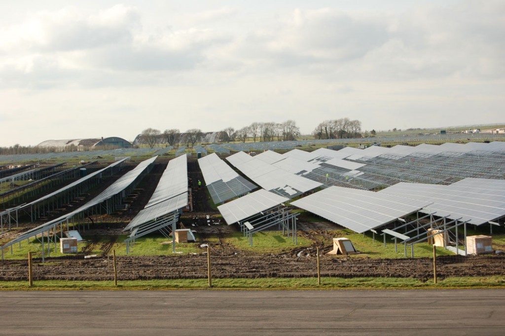 Arrays made up of modules, on steel ‘A’ frames set at 20 degrees