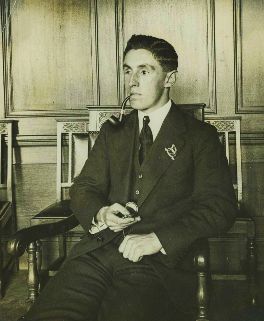 A WW1 member of Blind Veterans with a Braille watch. 