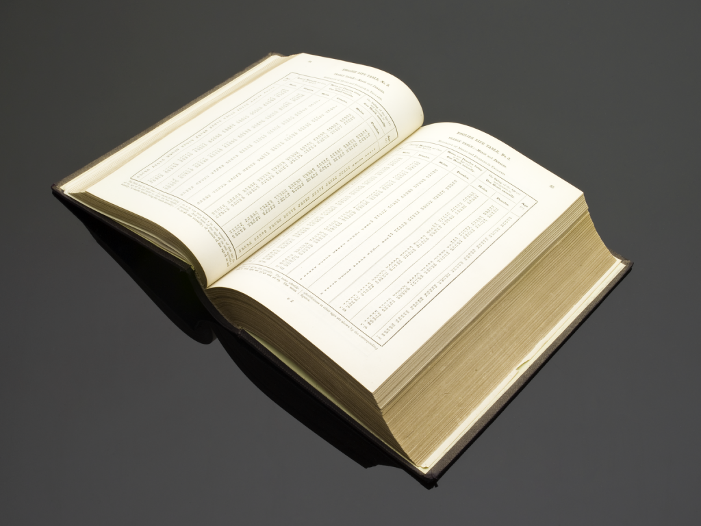 Farr’s English Life Table, 1864. 