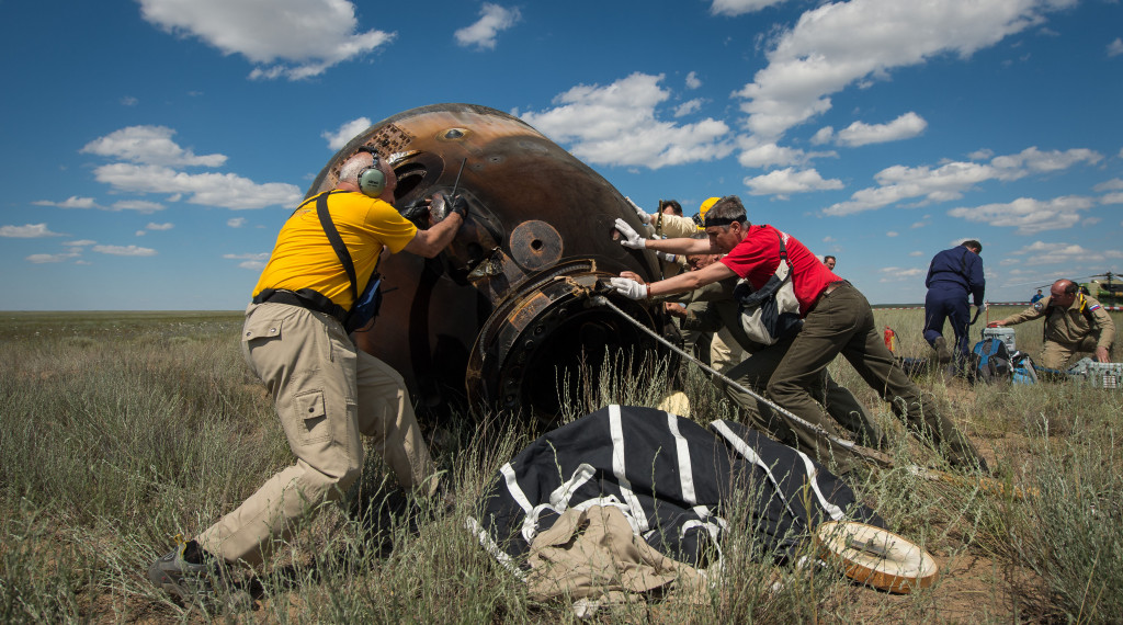 Soyuz TMA-19M after landing in June 2016. 