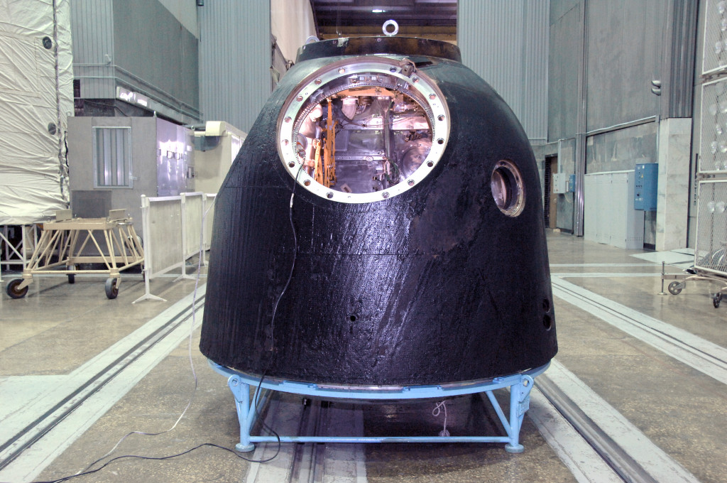 Soyuz TMA-19M in Russia, ahead of its journey to the UK.