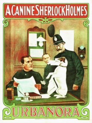 Poster for the 1912 film 'A Canine Sherlock Holmes'.