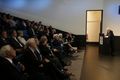 Lord Rees, Astronomer Royal giving the inaugural lecture at the Hans Rausing Lecture Theatre