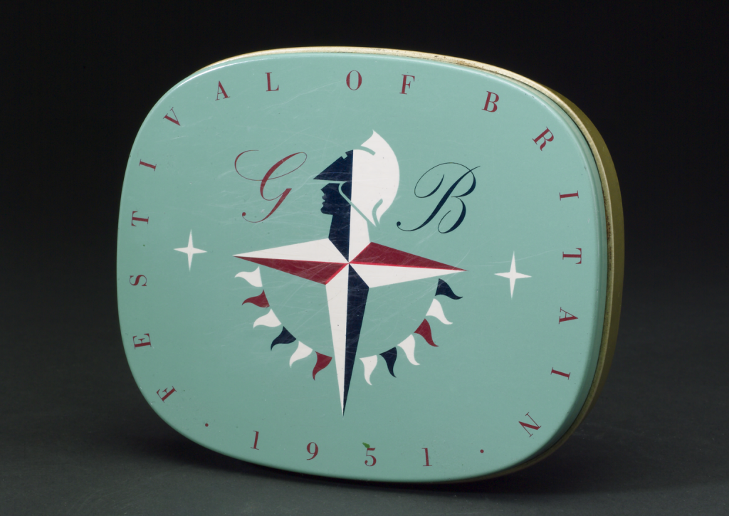 Tin lid decorated with Festival of Britain logo.