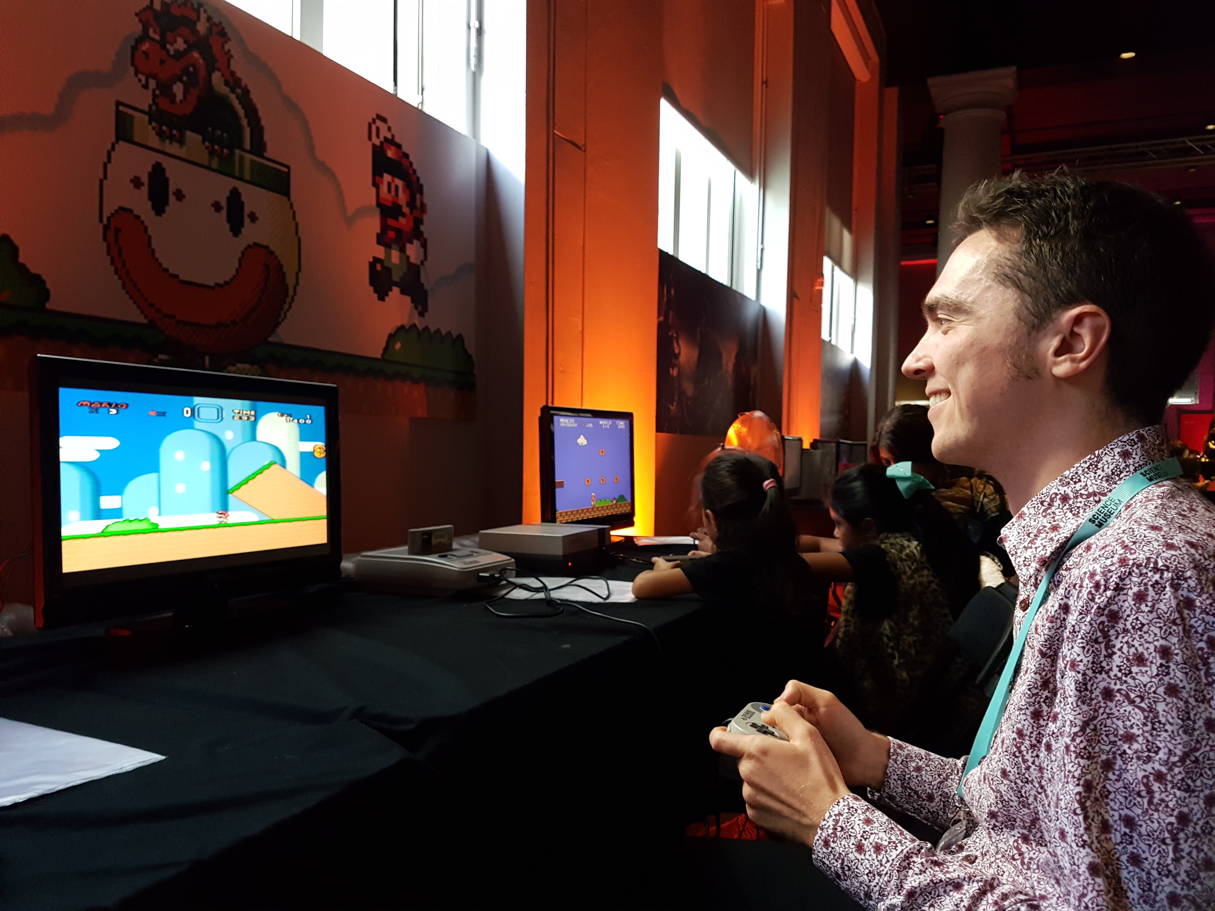 Young man playing video games