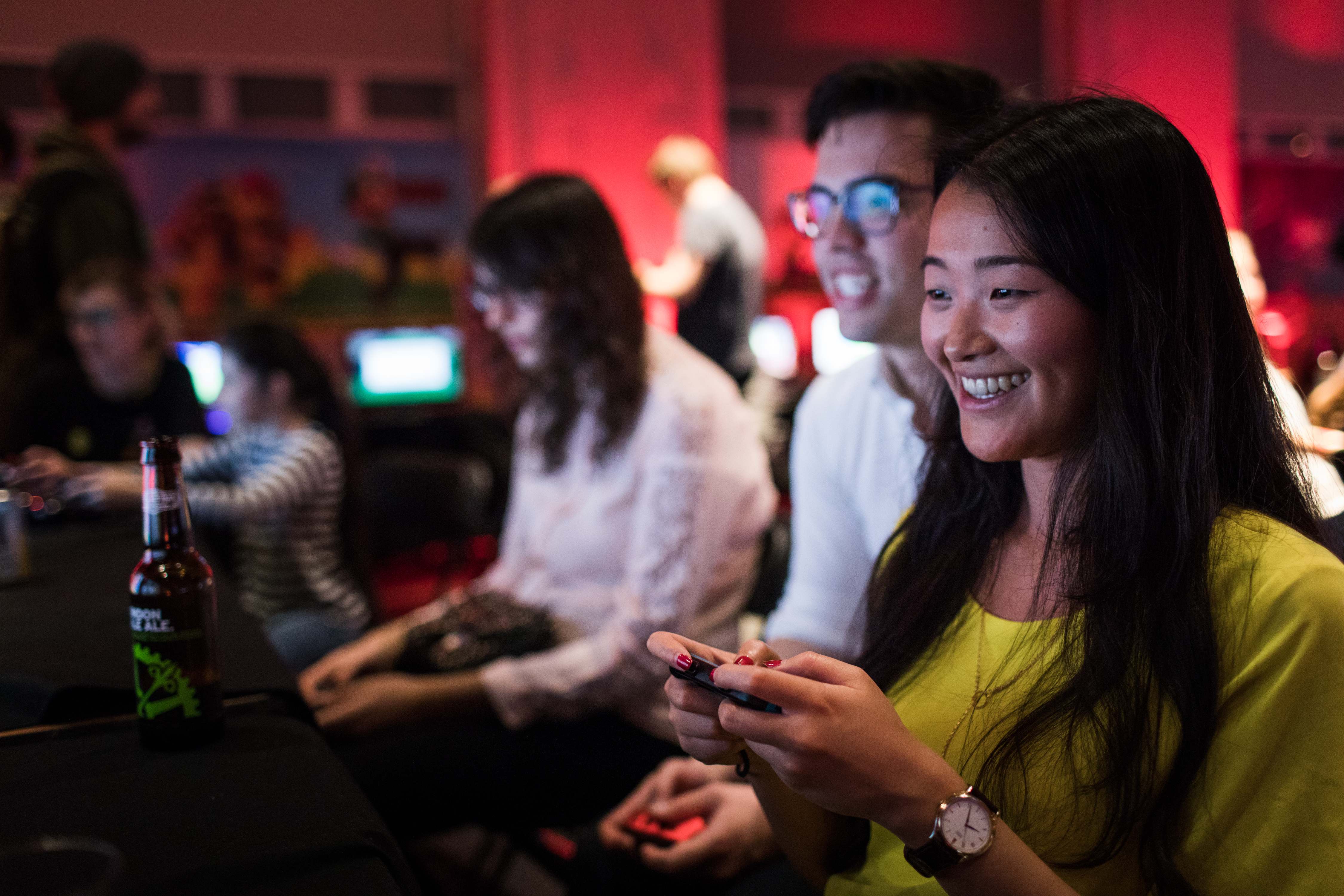 couple playing video games at Power UP