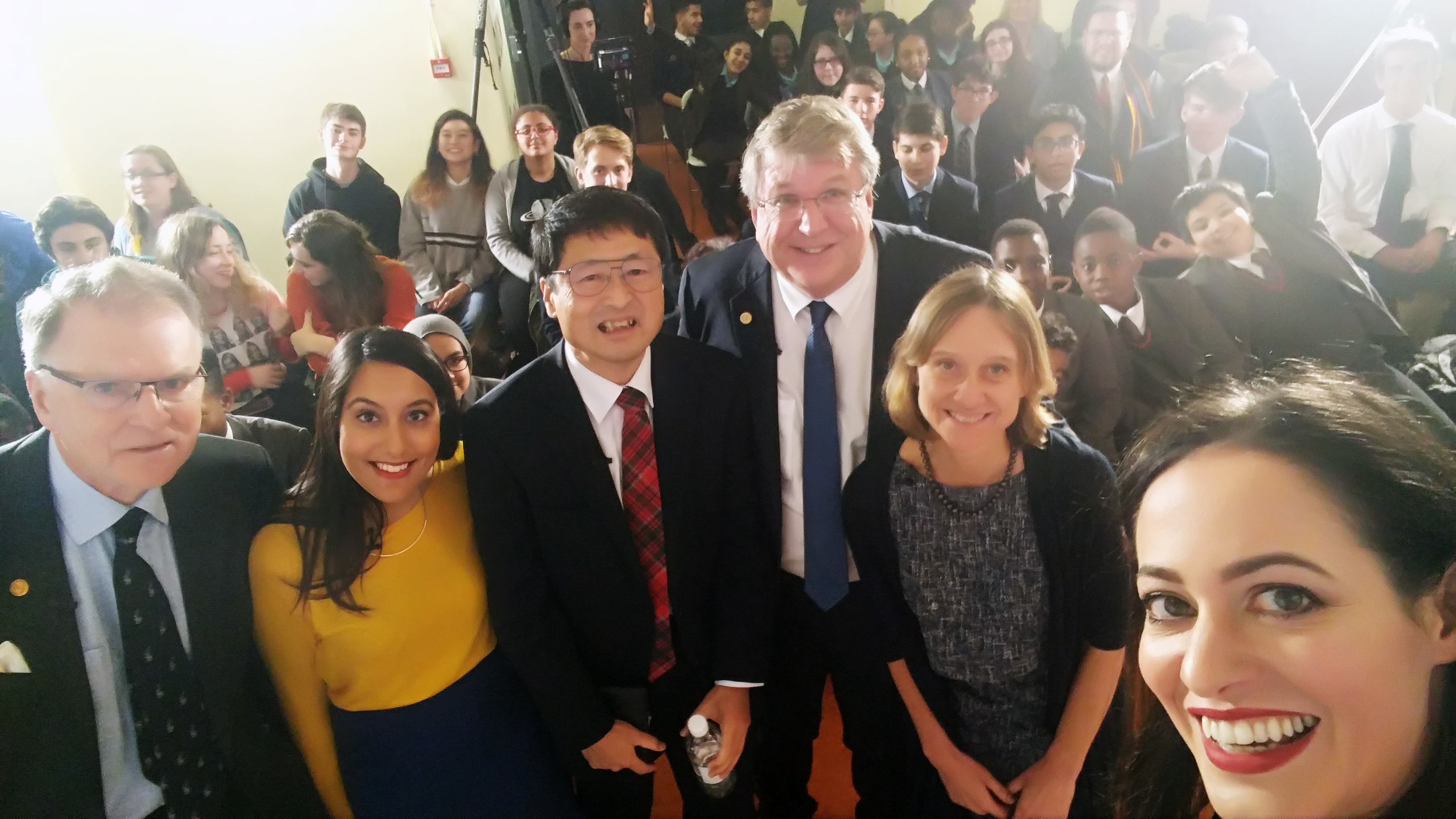 Pictured at the Science Museum (l-r): Michael Tompsett, Vinita Marwaha Madill, Nobukazu Teranishi, Eric Fossum, Alison Noble and LJ Rich.