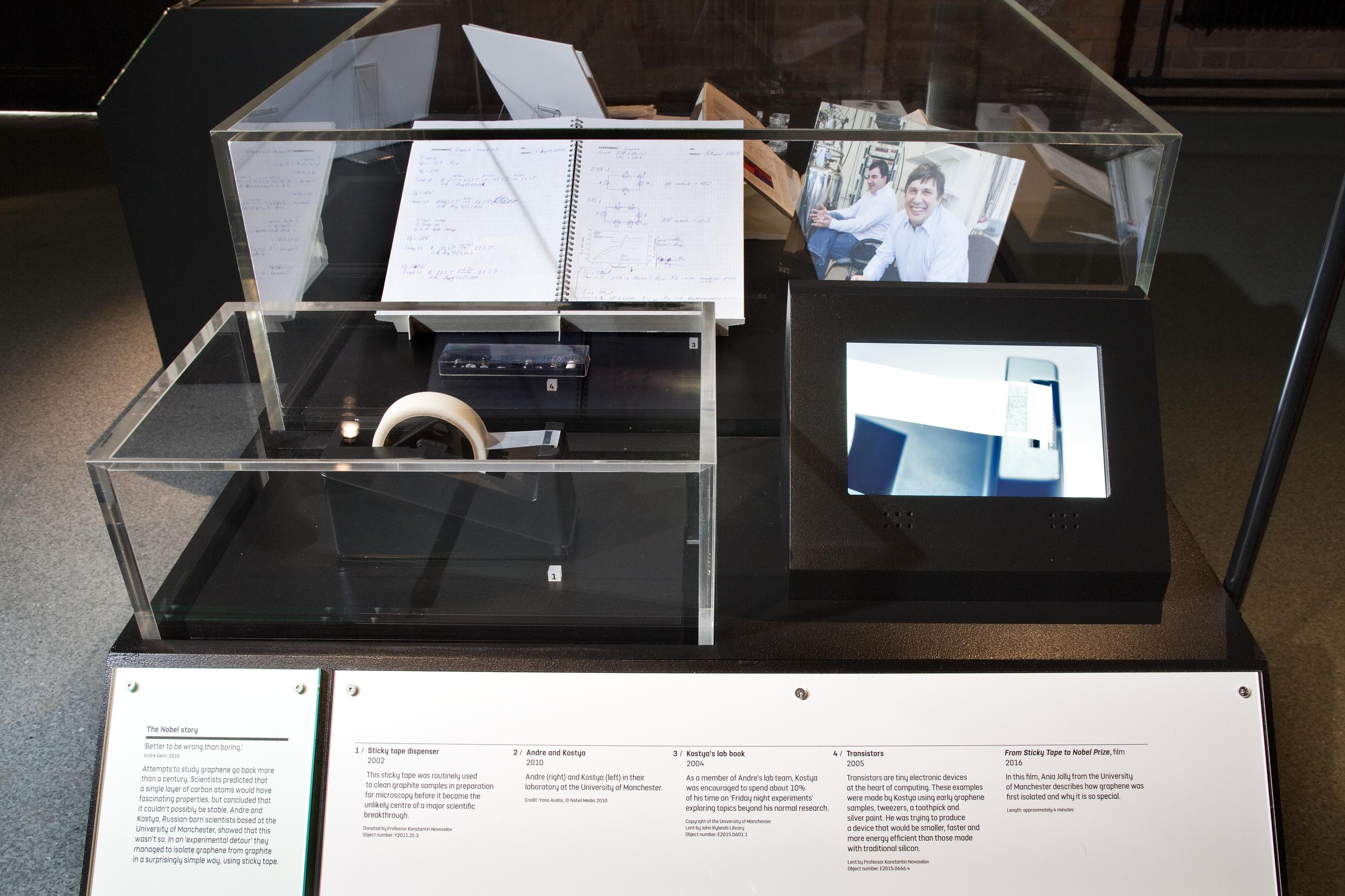 Objects on display in the Wonder Materials: Graphene and Beyond