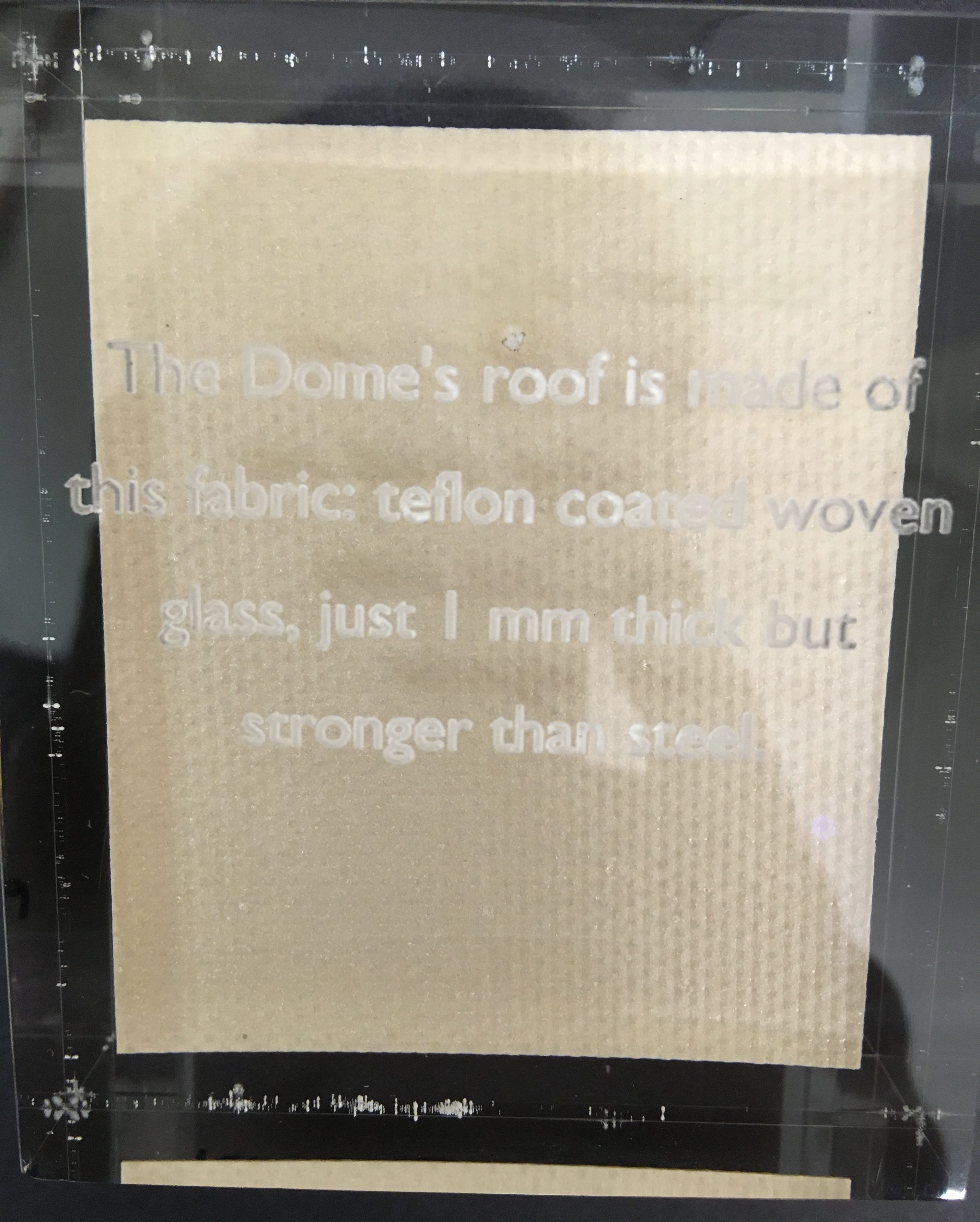 Millennium Dome paperweight made from Teflon-coated roof fabric, 2000
