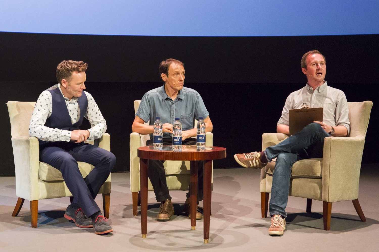 Joe Stilgoe and Phil Ball in conversation with Jon Milton at The Science of Music and Mood at the Science Museum