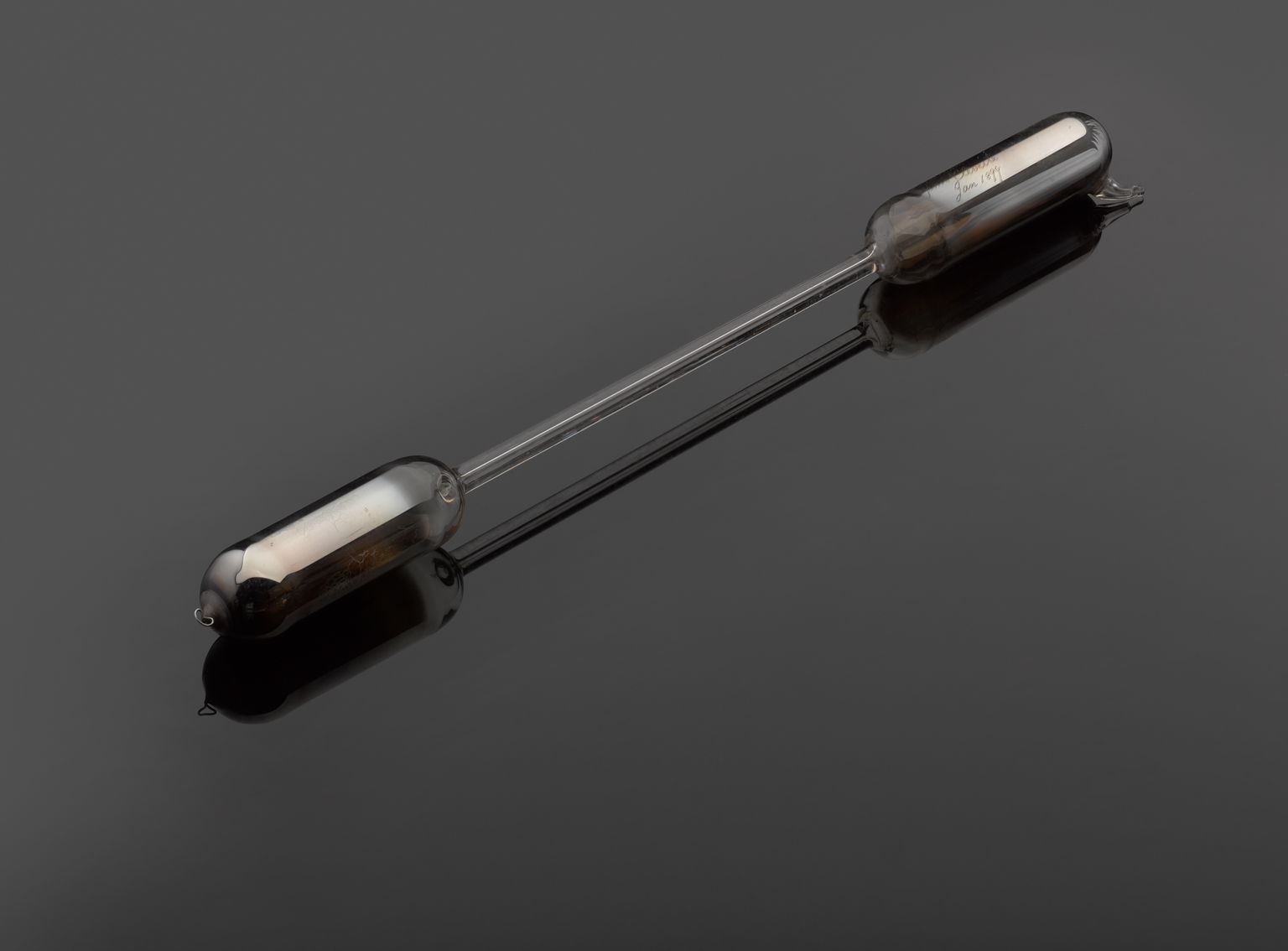 Spectrum tube used by Sir William Ramsay, containing helium from cleveite, January 1899.