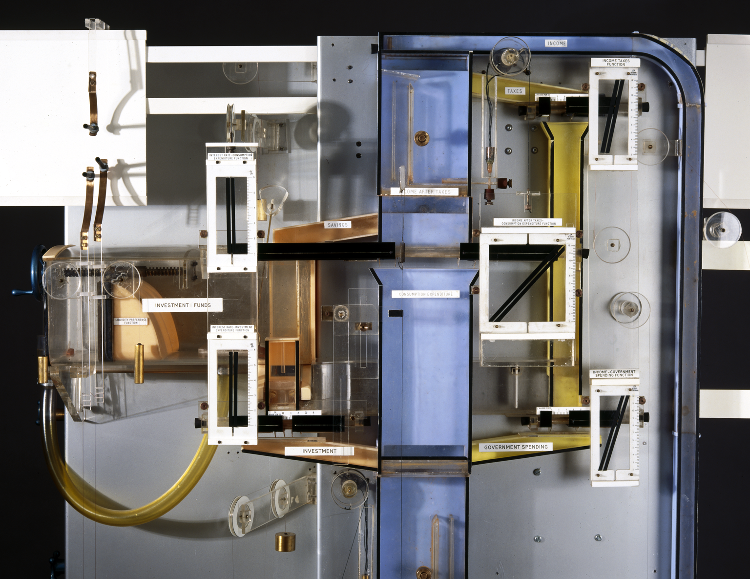 Part of the Phillips Economics Analog Computer from the Science Museum Group Collection