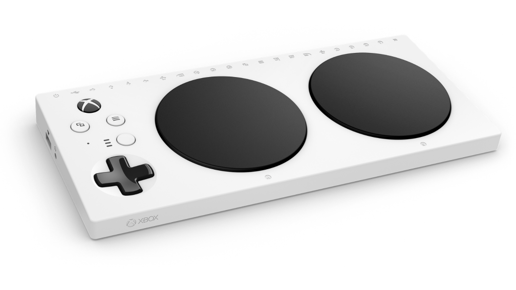 Xbox adaptive controller , two pads a controller and 3 additional buttons. 