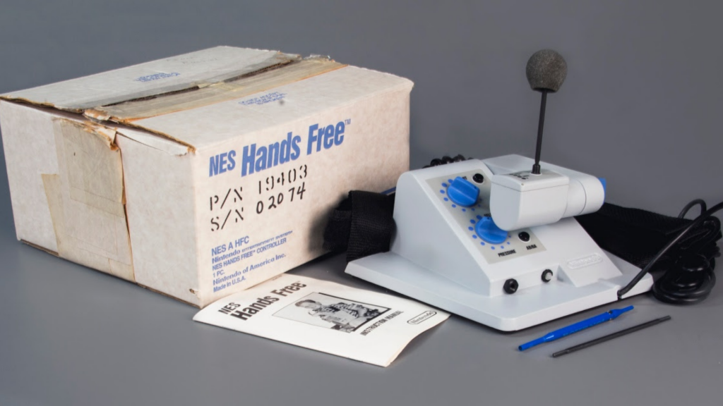NES Hands Free Controller., manual and box