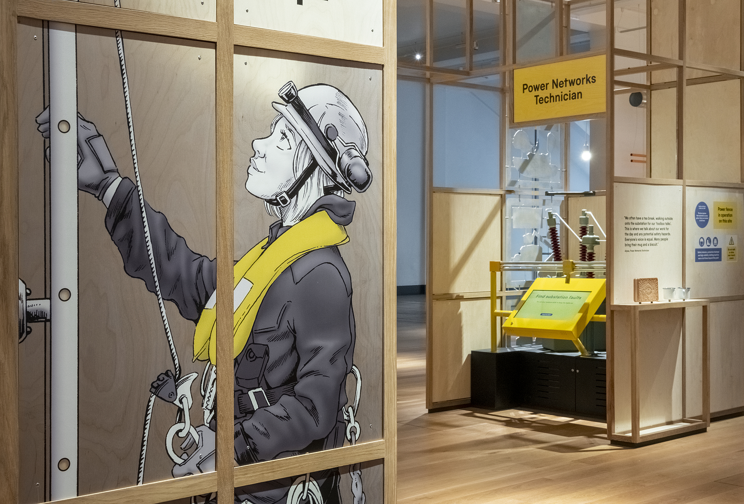 Illustration of a technician in Technicians: The David Sainsbury Gallery.