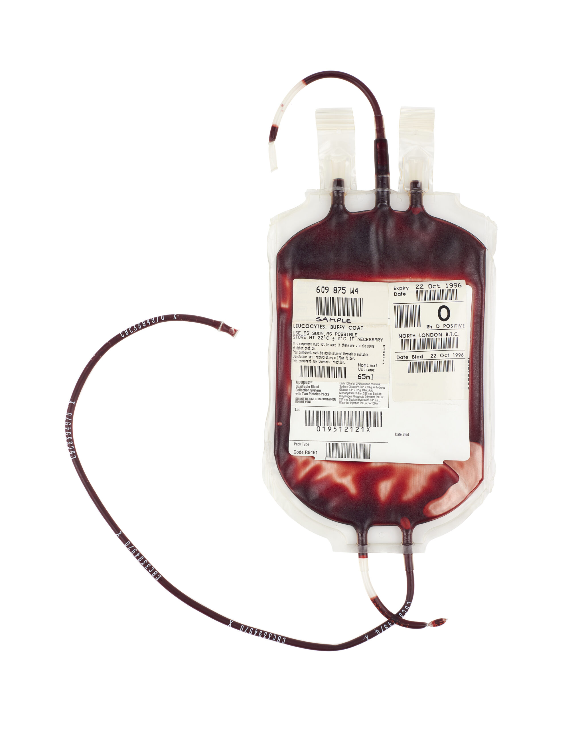 Sample pack for Leucocytes, Buffy coat. Contains theatrical blood.