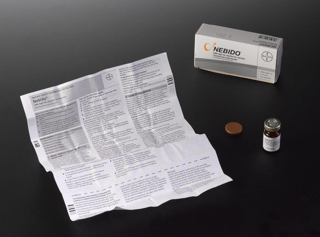 Nebido testosterone hormone solution for intramuscular injection