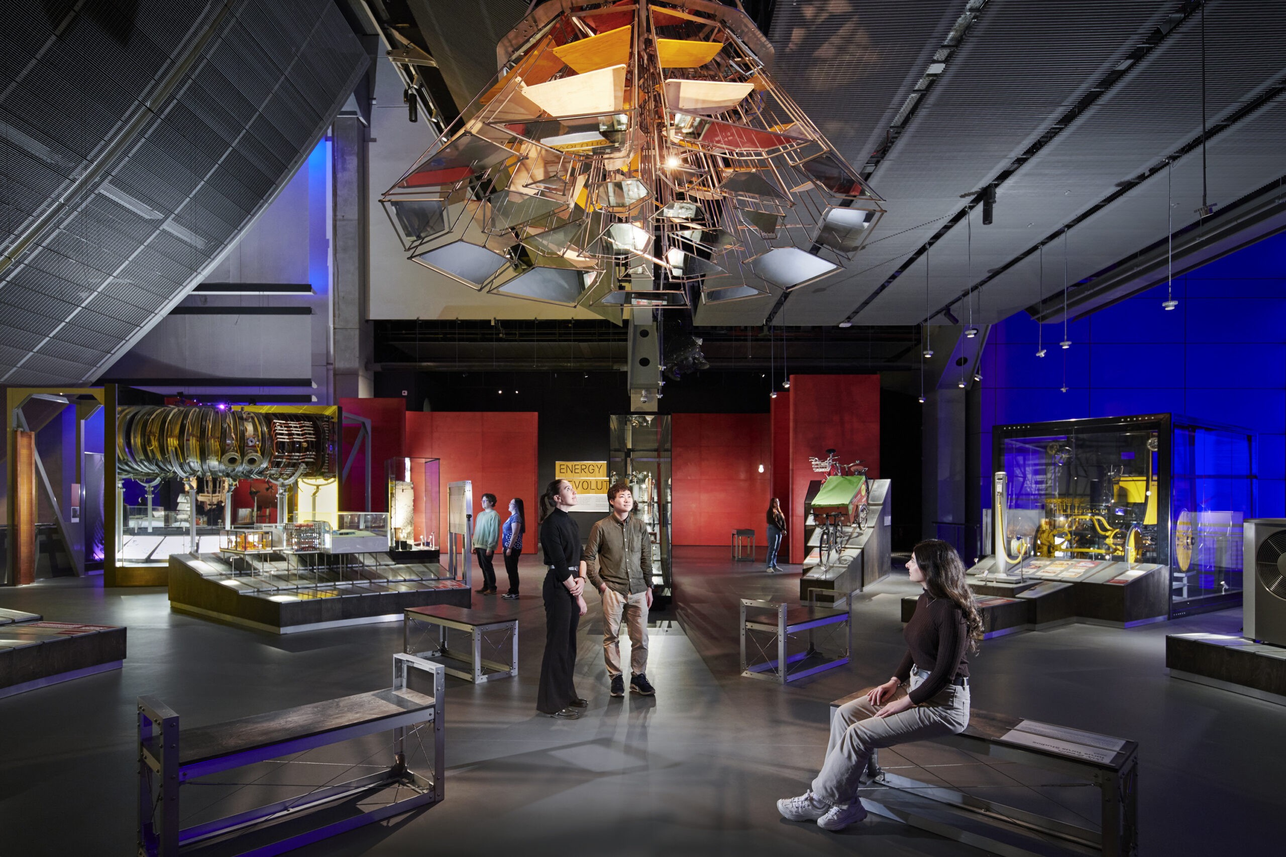 Visitors in Energy Revolution The Adani Green Energy Gallery at the Science Museum. 